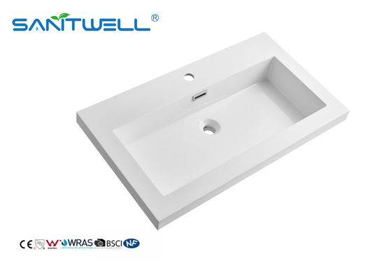 OEM Acceptable SWF804 Cheap Price Stone Resin Basins Thicjk Edge Various Sizes Washing Hand Basins For Hotel