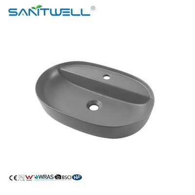 Sanitary Ware AB8475 Bathroom Ceramic Wash Hand Basin  Matt Grey Popular Colorful Sinks