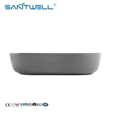 Sanitary Ware AB8475 Bathroom Ceramic Wash Hand Basin  Matt Grey Popular Colorful Sinks