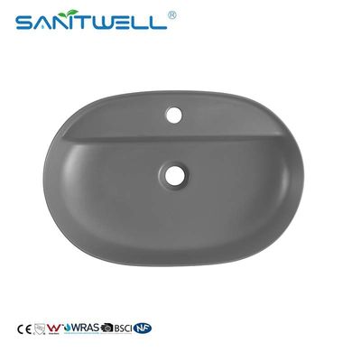 Sanitary Ware AB8475 Bathroom Ceramic Wash Hand Basin  Matt Grey Popular Colorful Sinks