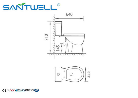 Mid Century Modern Vintage Cerulean Fancy Toilets  TANK LID / BOWL