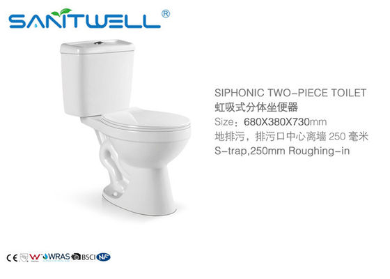 American Standard Ceramic WC , Siphonic s-trap 2 Piece bathroom toilets