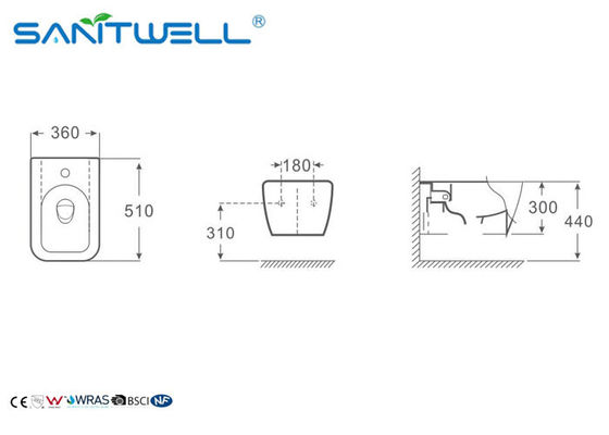 Women Bathroom Bidet Sanitary Ware 、 Bathroom Ceramic Bidet 510*360*300mm