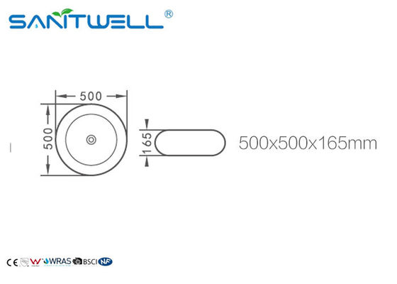 Western Style Counter Top Wash Basin Antique Bathroom Ceramic Cabinet Sink 500*500*165mm