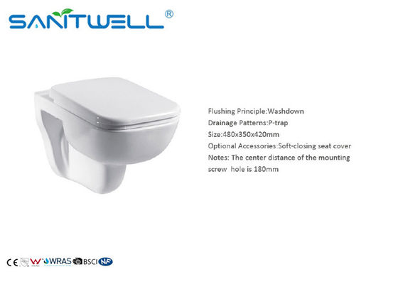 Washdown commercial wall hung toilet  Popular modern glossy porcelain bath