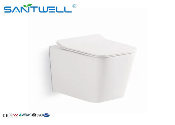 Ceramic Square Wall Hung Toilet  European Water Closet 515*360*350 mm Size