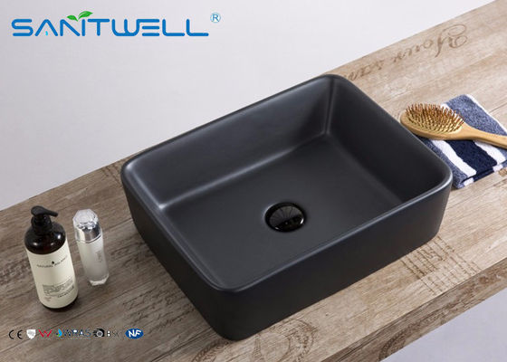 Fashion Ceramic Art Basin Matte Black Bathroom Sink 480*370*130 mm New Style