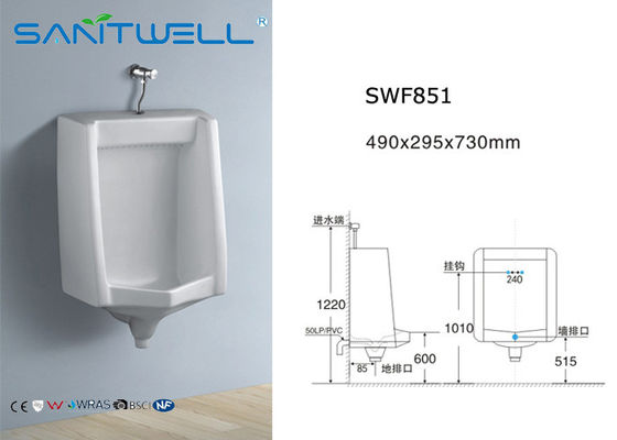 Sanitary Ware Ceramic Urinal 490*295*730 mm size , ceramic basin