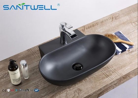 Fashion Ceramic Art Basin Matte Black Bathroom Sink 480*370*130 mm New Style