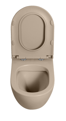 Modern New Mink Color Ceramic Rimless Washdown P Trap Wall Hung Toilet