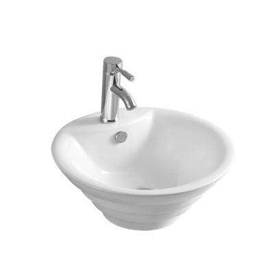 Europe Wholesale Round Bowl Shape Above Counter Ceramic Hand Wash Basin Bathroom Vessel Sink