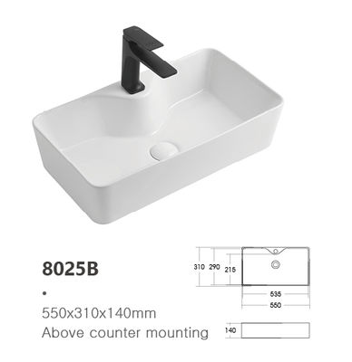 Sanitary Ware Porcelain Hand Wash Basin Above Counter Bathroom Sink