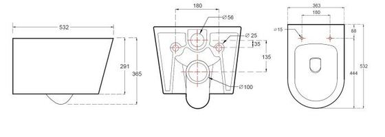 Luxury Matt Black Washdown Tornado Flush Ceramic Bathroom Soft Seat Cover Wall Mounted Toilet