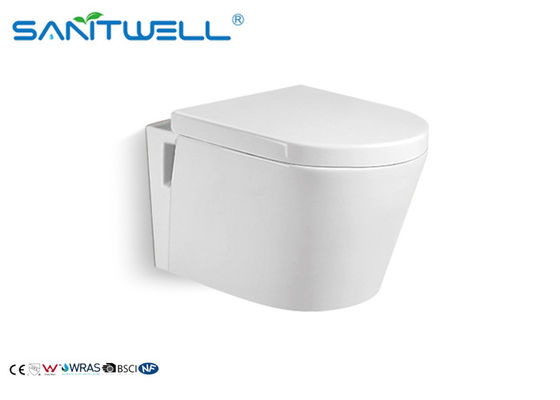 Ceramic Wall Hanging Commode SWC825 / Water Saving Toilets  White Color