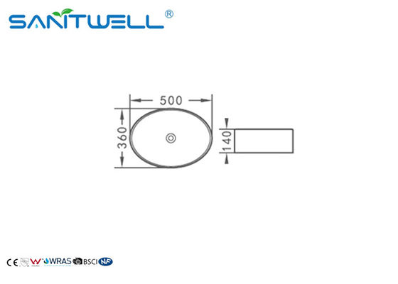 Golden Plating Bathroom Ceramic Basin / Counter Top Art Basin Sink CE Approval