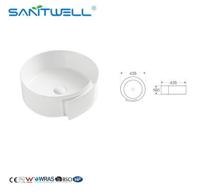 2022 Chaozhou Bathroom Slimline 160mm Sanitary Ceramic Basin Above Counter Basin
