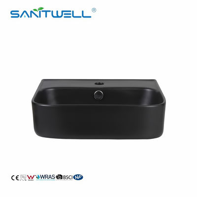 Chaozhou Popular Models Matt Black Rectangular Art Wash Basin Ceramic Basin Above Counter basin