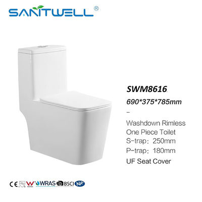 Sanitary Modern Chaozhou WC Bowl Wash Down ONE Piece Floor Toilet SWM8616