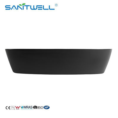 AB8483A-WB Modern rectangular shape color bathroom sink matt black and white ceramic basin