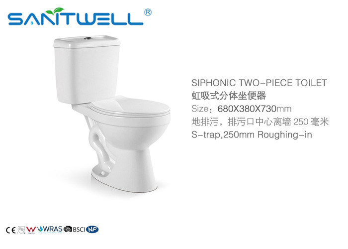 American Standard Ceramic WC , Siphonic s-trap 2 Piece bathroom toilets