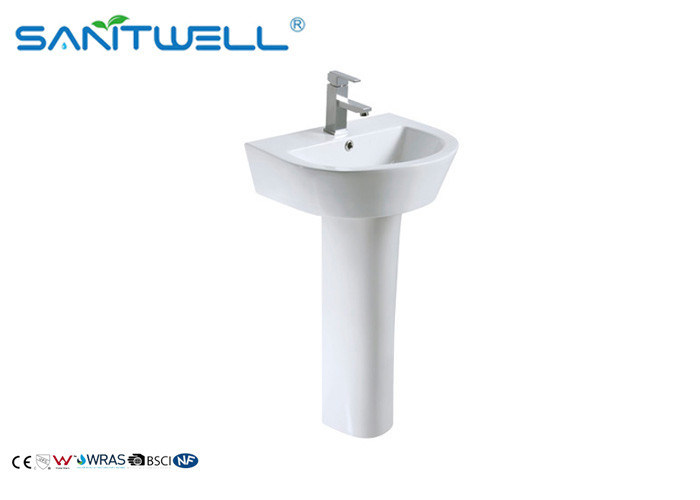 Modern OEM Bathroom Ceramic Pedestal Hand Wash Basin  Temperature > 1280 °C