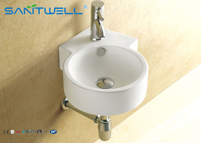 Hotel Ceramic wall mount bathroom sink  for living room , small wall mount sink