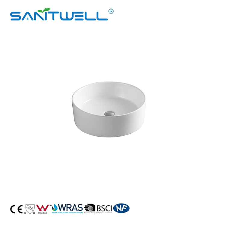 Countertop Bathroom Ceramic Round Hand Wash Basin Vanity for Hotel Bathroom Ceramic Sink