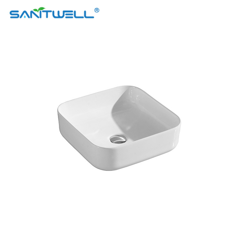 Modern Design Square Ceramic Counter Top Mounted Basin Bathroom Hand Wash Basin