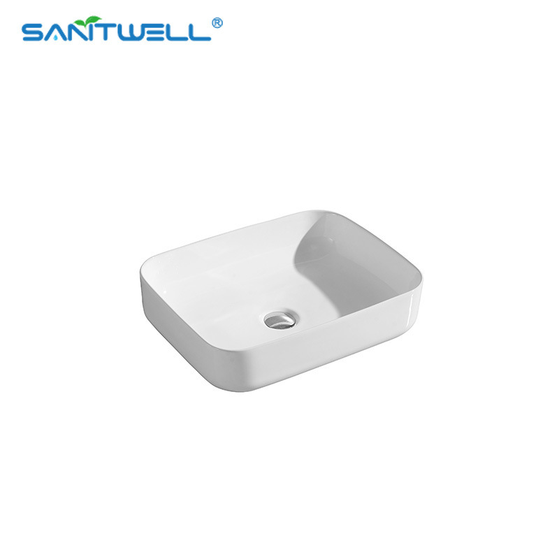 High Quality Rectangle Shape Ceramic Table Top Washbasin Bathroom Sink