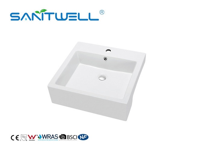 Home / Hotel Bathroom Ceramic Countertop Basin With Standard Size 530 * 510 * 170mm