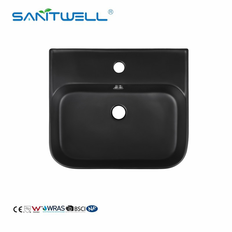 Chaozhou Popular Models Matt Black Rectangular Art Wash Basin Ceramic Basin Above Counter basin